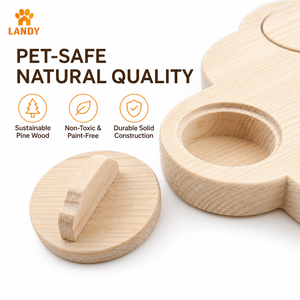 Juguete Interactivo de Búsqueda de Golosinas Ocultas, Caja de Forrajeo de Madera Natural para Conejos, Centro de Juego y <span class=keywords><strong>Ejercicio</strong></span> para Animales Pequeños - Product Image 3