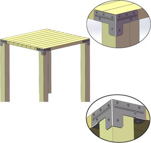 Bàn làm việc chân khung Kit bàn làm việc góc chân đế cho tùy chỉnh gỗ Bảng DIY Lumber pergola - Product Image 1