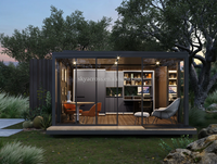 Maisonnette Conteneur Modulaire de Luxe à Panneaux Sandwich, Design Moderne Préfabriqué, 20 Pieds, Villa de Vacances en Promotion