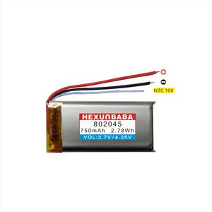 3.7V 750mAh 802045 3สายแบตเตอรี่ลิเธียมไอออน/ลิเธียม NTC สำหรับ TWS GPS Mp3ลำโพง DVR เครื่องบันทึก Mp4 T177 - Product Image 4