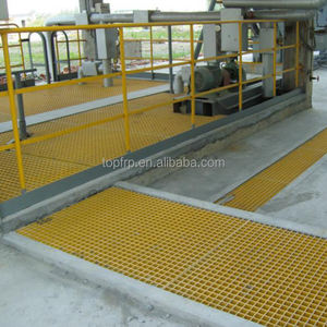 ตะแกรง FRP GRP แบบหล่อพื้นไฟเบอร์กลาสทนความร้อนสำหรับตัดแพลตฟอร์ม - Product Image 3