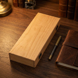 Boîte cadeau en bois massif de forme rectangulaire avec étagère pour le rangement de bouteilles de vin, utilisation artisanale - Product Image 2