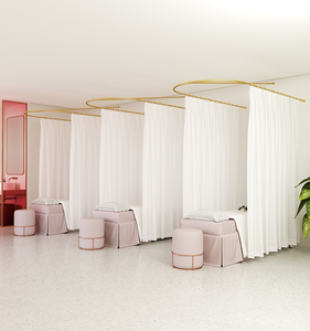 Cortina Divisoria para Salón de Belleza Sal Beauty, en Forma de U, Translúcida, con Barra para Cortinas, para Salones de Salud - Product Image 1