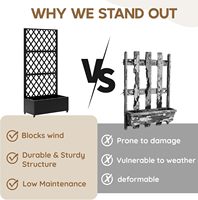 Jardinière extérieure en métal de haute qualité, pivotante à 360°, mobile, anti-corrosion, avec treillis en aluminium gravé au laser 3D pour écran d'intimité