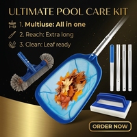 Verstellbares Pool-Skimmer-Netz und Laubkescher-Set mit Aluminiumstange und feinem Netzgewebe – Poolreinigungswerkzeug für Pools, Spas und Teiche