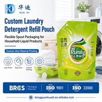 Pochettes à bec verseur anti-fuite 2L 3L 5L avec poignée, sacs à liquide étanches pour détergent et shampoing, pour exportateurs et distributeurs