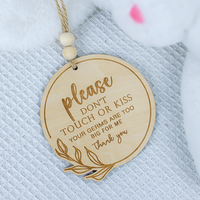 Panneaux décoratifs en bois pour poussettes de bébé - « Veuillez ne pas toucher ni embrasser le bébé » - Panneau en bois