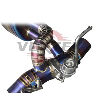 ท่อไอเสีย Vortex Titanium Blue Valved สำหรับ Ferrari 488 GTB 3.9T พร้อมท่อเก็บเสียงตรงกลางแบบ Pie-Cut และปลายท่อแบบ Burnt Tailpipes Assembly - Product Image 5