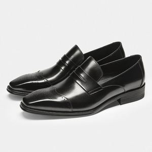 Luxurious Handcrafted Embroidered Italian-style Loafers Slip-On Autumn Men's Cow Leather <b>Shoes</b> Breathable Comfortable Waterproof - Product Image 2
