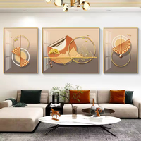 Affiche imprimée 3 panneaux de luxe Nordic Light, atmosphère moderne et simple, décoration de salon, art mural