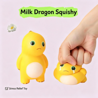 Jouet Squishy en PU à Remontée Lente Dragon Laitier de Dessin Animé, Unisexe, Anti-Stress et Décompression pour Enfants et Adultes de 14 Ans et Plus