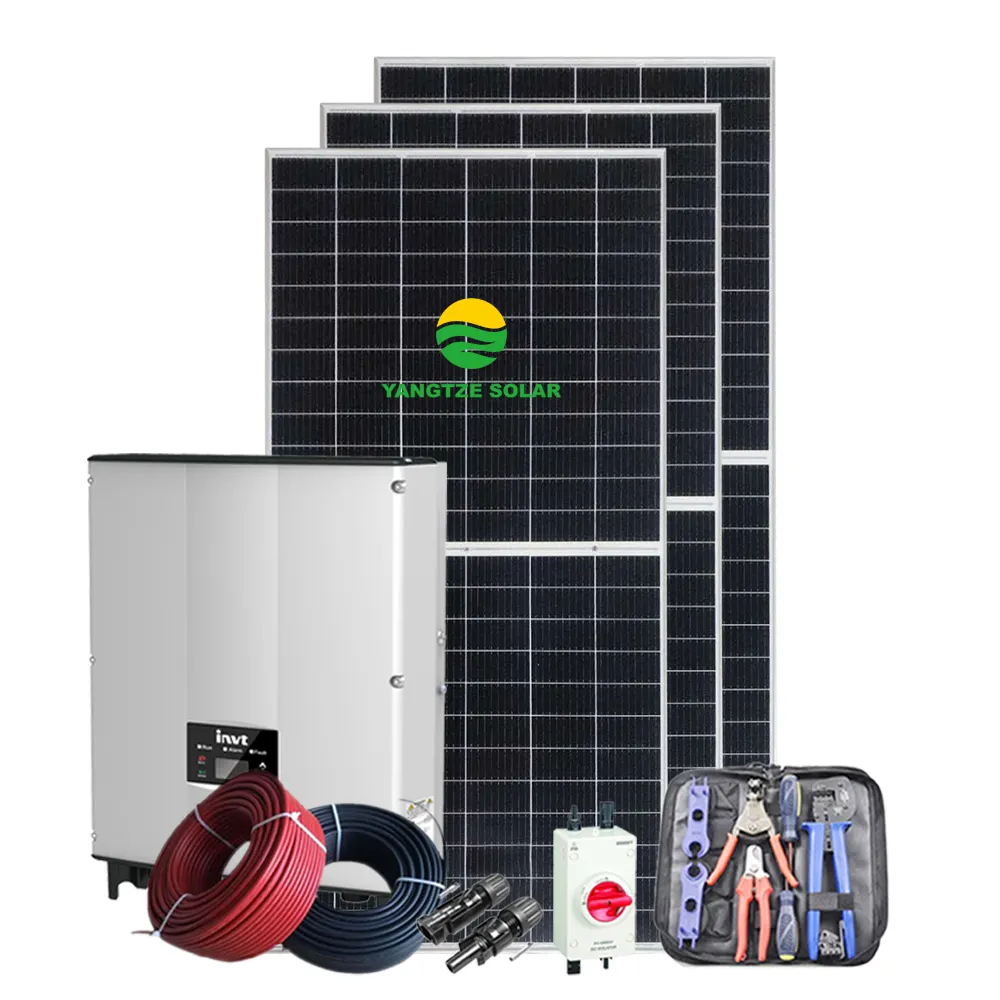 Sistema de energía solar inversor de 3 kw certificado CE TUV ISO, 10 años de garantía