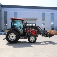 Tracteur 4x4 75 CV Stage V Euro V avec cabine climatisée et chargeur frontal, machine agricole multifonctionnelle