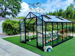 Serre de jardin extérieure, serre en verre avec structure en aluminium, serre de jardin à vendre - Product Image 3