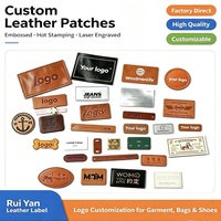 Écussons en cuir personnalisés de haute qualité, patchs de logo de marque en PU / cuir véritable pour vêtements, jeans et chapeaux pour animaux de compagnie