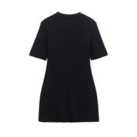 Nouvelle robe mini en maille à col rond pour femme, collection automne 2026, style décontracté et élégant, robe chic rétro à manches courtes pour femme