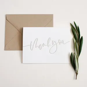 Embossed Printed Paper Card Greeting Rose Gold Thank You Business Wedding Card Europe Artificial Invitation Card