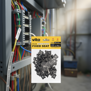 Siège fixe Vito en nylon 9 mm avec protection UV pour supports de fixation de câbles - Product Image 3