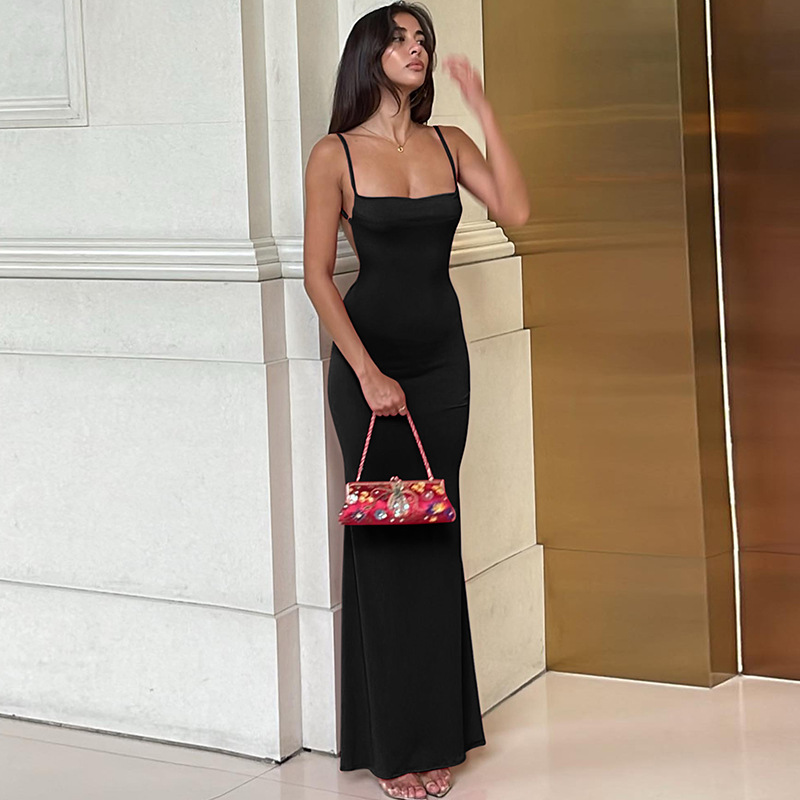 chinese dress ladies Piece Of Heaven Sleeveless Keyhole Mesh Maxi Dress Black Selfie Leslie