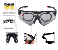 Lunettes de tir de paintball à haute protection contre les impacts MIL-PRF-32432 Ansi, lunettes tactiques personnalisées, lunettes de protection balistiques à 3 verres