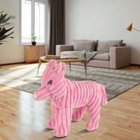 Usine Logo Personnalisé Écologique Animal En Peluche Rose Vert Réaliste Renard Jouets Durables À Mâcher Chien Jouets pour Petits Moyens Grands Chiens