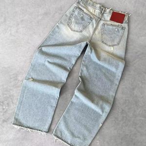 Nuevos Jeans Retro Desgastados para Hombre - Efecto Lavado Claro, Adecuados para Ropa Urbana Y2K y Tendencias de Moda Casual - Product Image 4