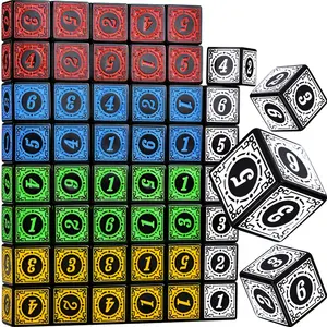 Fábrica atacado 16mm 6-Sided Retro Padrão Número Dados com Cor Conspícua para Jogo de Tabuleiro, bebendo jogo, dados do mentiroso