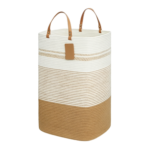 Panier à linge pliable portable en coton et lin, organisateur de vêtements sales, moderne, écologique, imperméable, avec logo personnalisé - Product Image 1