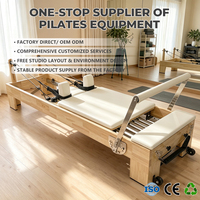 Ensemble complet de cinq pièces pour Pilates et musculation : Lit coulissant en bois d'érable, lit en bois massif, Reformer Pilates