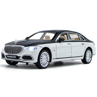 Vente en gros de modèles de voitures en métal moulé sous pression à l'échelle 1:24, Limousine S680 BenZ, collection de jouets pour enfants de 8 ans et plus, mécanisme de recul