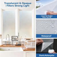 Película Decorativa para Ventanas DARUITE, Privacidad, Material de PVC, Protección UV, Rollo Esmerilado, Sin Adhesivo, Sin Pegamento, Adhesión Estática