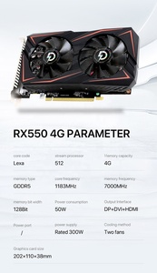<span class=keywords><strong>Card</strong></span> đồ họa AMD Radeon RX 550 4GB GDDR5 giá tốt nhất, GPU RX550 128-bit PCI Express3.0, <span class=keywords><strong>card</strong></span> đồ họa chơi game hai quạt cho máy tính để bàn - Product Image 2