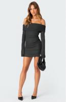 Robe Courte Plissée Sexy pour Femme, Style Urbain, Manches Longues, en Mousseline, Personnalisée OEM, Idéale pour le Bureau ou les Fêtes d'Anniversaire