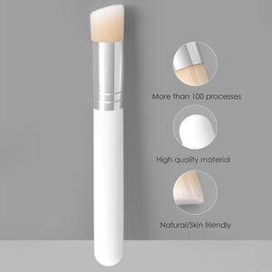 Pinceau de maquillage pour poudre libre professionnel <span class=keywords><strong>à</strong></span> <span class=keywords><strong>tête</strong></span> plate en forme d'éventail personnalisé blanc nouvel outil cosmétique unique en gros - Product Image 2