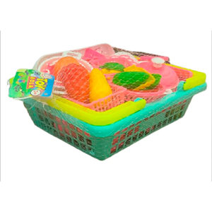 Kids <b>Kitchen</b> Tableware <b>Play</b> Set with Basket Pretend Cooking Accessories Mesh Packed - Product Image 1