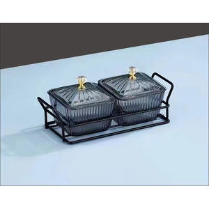 Plateaux à collations en <span class=keywords><strong>plastique</strong></span> de style nordique avec poignée plateau à fruits secs en <span class=keywords><strong>plastique</strong></span> transparent pour bonbons pot de stockage de collations domestiques - Product Image 2