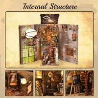 Kit de maison de poupée miniature en bois personnalisé OEM 3D - MOQ=1 Maison de poupée miniature avec meubles et kit de coin lecture DIY
