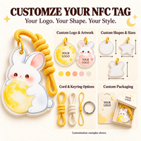 Étiquette NFC en époxy LED personnalisée 13,56 MHz, porte-clés NFC avec logo personnalisé pour le partage numérique et les cadeaux promotionnels