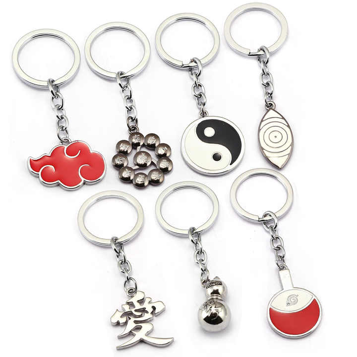 Akatsuki and Uchiha Logo Keychain / Naruto Cloud Key Chain