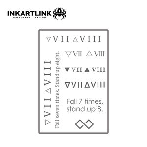 Tatuaje Adhesivo Personalizado con Números Romanos, Diseño 'Fall Seven Times Stand up Eight', Herbal, Semipermanente, Arte Corporal para Brazo, 15 Días, Venta al por Mayor - Product Image 4