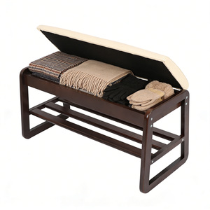 <span class=keywords><strong>Banc</strong></span> organisateur d'espace confortable, présentoir à <span class=keywords><strong>chaussures</strong></span>, étagère à <span class=keywords><strong>chaussures</strong></span>, tabouret à <span class=keywords><strong>chaussures</strong></span> rembourré en bois pour le salon, l'entrée - Product Image 4