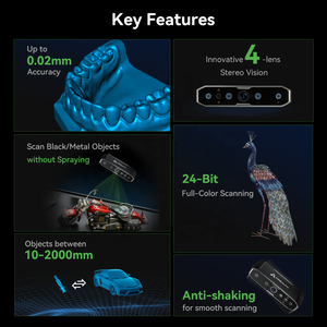 Escáner CR-Scan Portátil Industrial Automático Nuevo, Alta Precisión de 0.02mm, Velocidad de Escaneo de 20FPS, Impresora Dental 3D, 1 Año de Garantía - Product Image 3