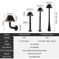 Produit populaire, applique murale LED extérieure moderne en aluminium, étanche IP65, 12W, haute luminosité, pour villa, cour, jardin