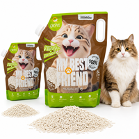 Litière pour chat de haute qualité, tofu, agglomération rapide, 99 % sans poussière, biodégradable, vente en gros, litière pour chat au tofu pour les chaînes de supermarchés