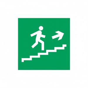 Emergency stairs <b>top</b> right <b>PVC</b> 250x250mm - Product Image 2