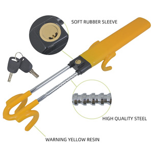 Blocco di Sicurezza <span class=keywords><strong>Antifurto</strong></span> Retrattile a T per Volante in Acciaio, Dispositivo di Autodifesa con 3 Chiavi, 62cm, Universale - Product Image 4