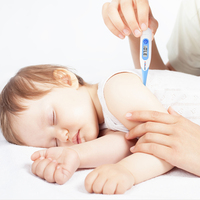 Termometer Digital portabel, pengukur suhu Oral digital portabel tahan air fleksibel untuk demam klinis, termometer Digital