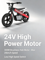 Motocicleta Eléctrica Infantil ZEEK T5Kids, Motor sin Escobillas de 24V 300W, Neumático Inflable de 14 Pulgadas, Encendido con Llave, Velocidad Ajustable, Música y Luces para Niños