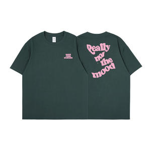 T-shirt vintage à imprimé lettres délavées 100% coton pour hommes, coupe ample, haut à col rond d'été - Product Image 1