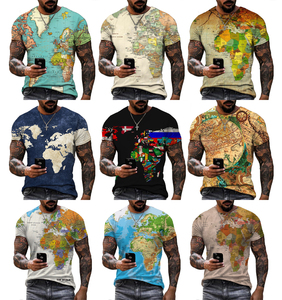 T-shirt unisexe avec imprimé drôle pour homme et femme, haut unisexe avec impression en 3D, inspirée des cartes <span class=keywords><strong>du</strong></span> <span class=keywords><strong>monde</strong></span>, mode <span class=keywords><strong>2022</strong></span>, OEM et ODM - Product Image 1